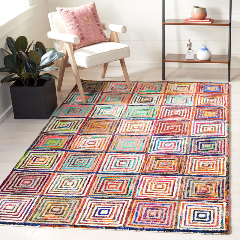 Bungalow Rose Anaheim Handmade Blue/Green/Orange Rug & Reviews Wayfair